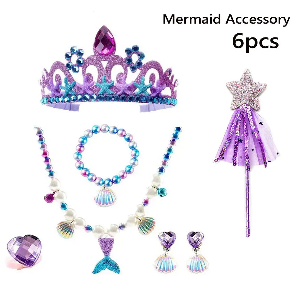 NEW Casual Ariel Mermaid Costume for Toddler Dress up Party Girls Siren Disguise Halloween Princess Apparel Fairy Little Mermaid