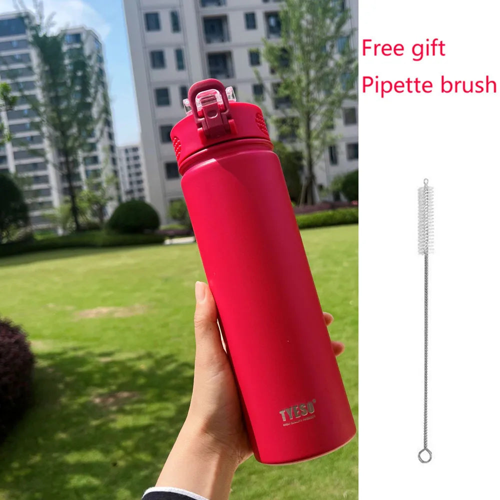 Thermos Bottle with Straw 750ml Stainless Steel Thermal Cup Car Insulated Flask Water Tumbler for Outdoor Sports