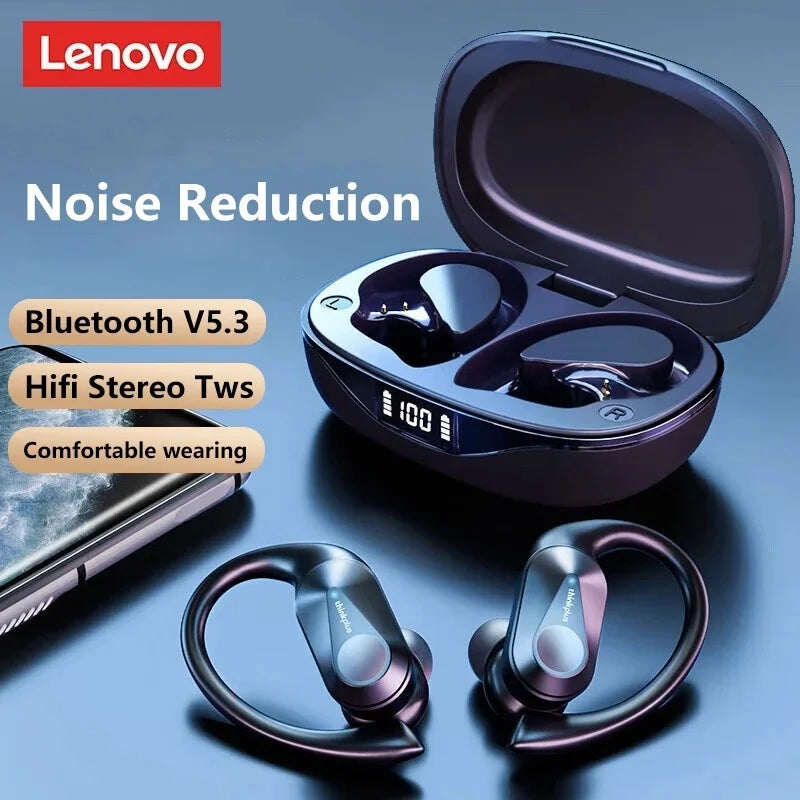 Lenovo LP75 TWS Bluetooth V5.3 headphones are wireless earphones that come with an LED digital display. They provide noise reduction and are waterproof, making them ideal for different activities. These headphones are brand new and perfect for listening t