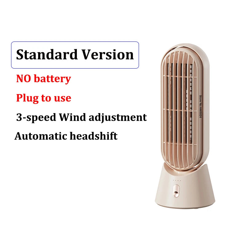 Sothing Desktop Tower Fan Bladeless Type C Mini Desk Fan Shaking Head Standard/Rechargeable Version 4000mAh Battery