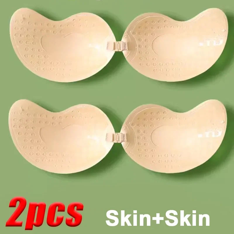 Invisible Strapless Adhesive Stick Bra Strapless Push Up Bras Women Lingerie Seamless Silicone Nipple Covers Bralette Underwear