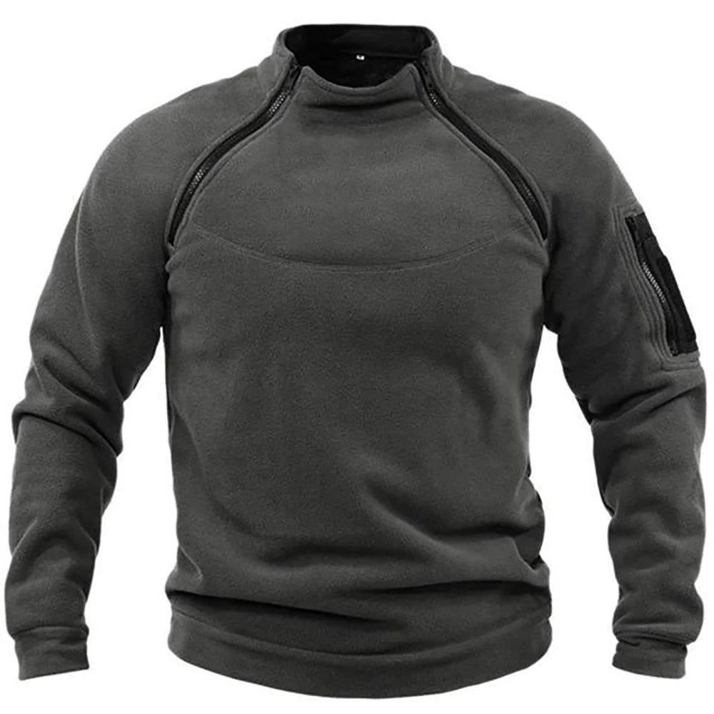 Men's Tactical Outdoor Fleece Jacket Clothes Warm Zippers Pullover Men Windproof Coat Thermal Hiking Sweatshirt