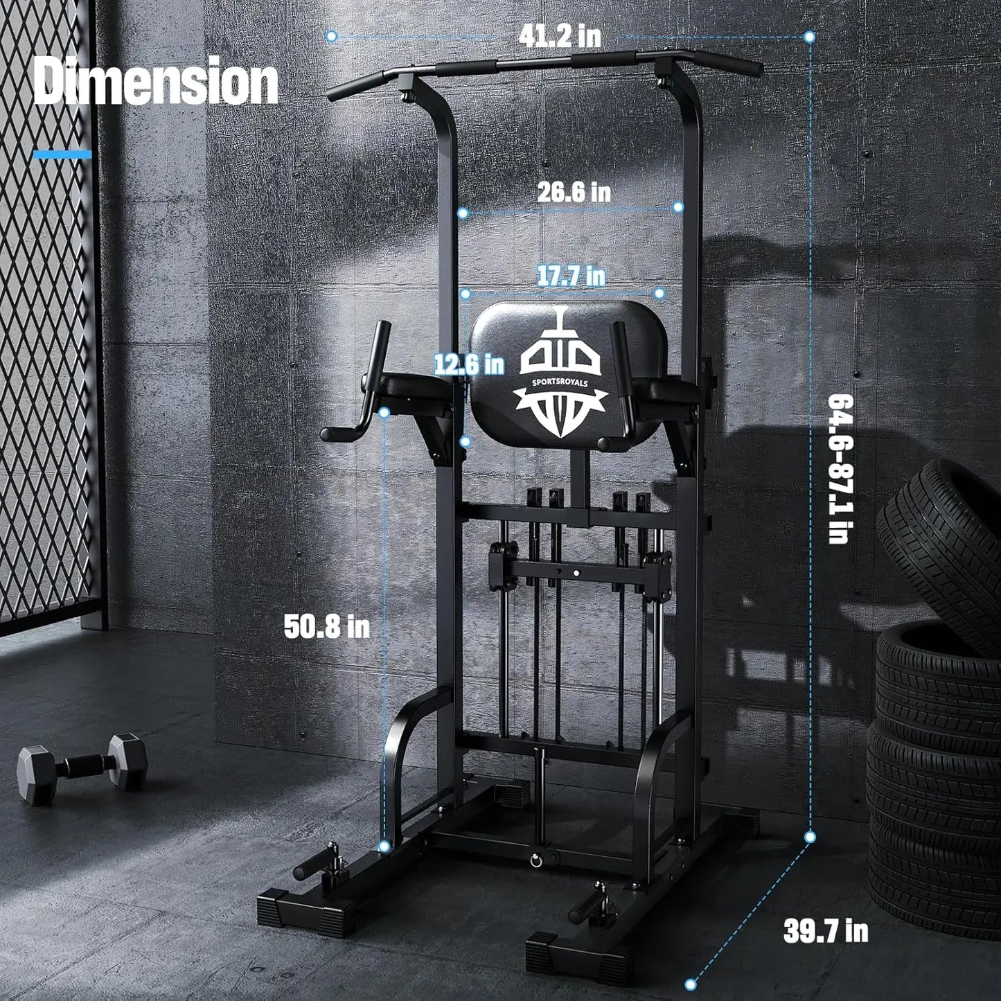 Power Tower Pull-Up and Dip Station Assistive Trainer – Versatile Home Gym Equipment for Strength Training and Fitness.