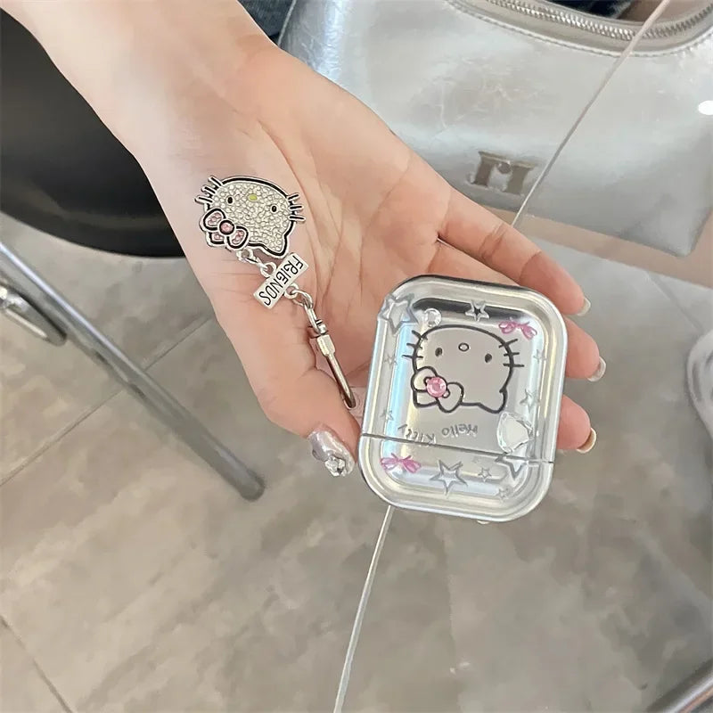 Hello Kitty For Airpods Pro 2 Case,Plating Star Protective Earphone TPU Cover With Keychain For Airpods Pro Case For Girls/Women