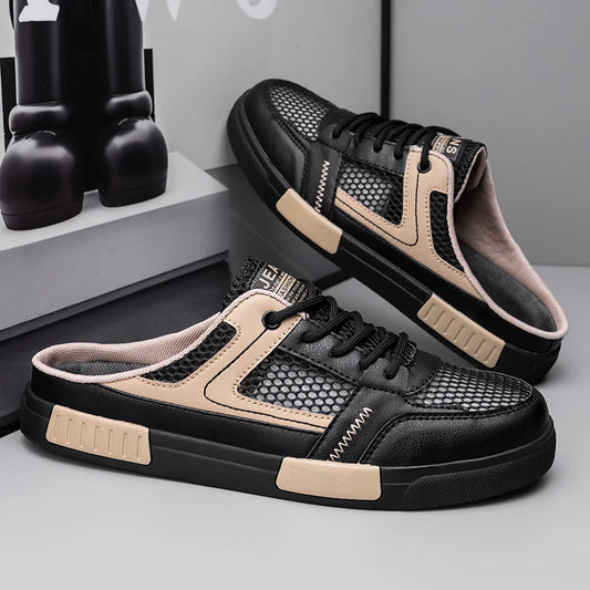 Men’s Sneakers Summer Mesh Breathable Canvas Shoes Sneakers Male Mesh Slip On Loafers Man Casual Walking Shoes