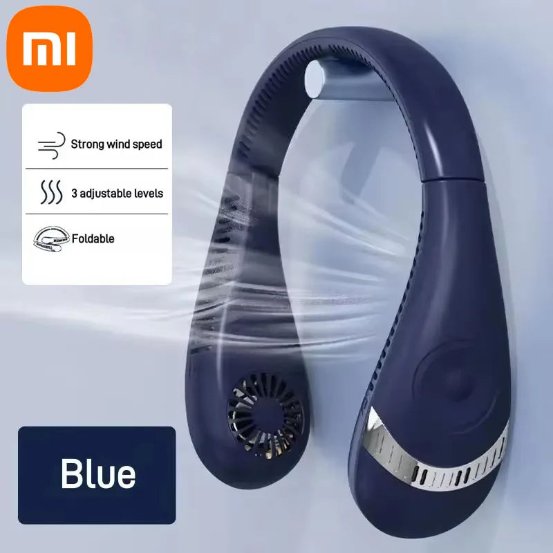 Xiaomi New Portable Hanging Neck Fan Smart RC Foldable Summer Air Cooling 5000mAh USB Rechargeable Bladeless Mute Fan