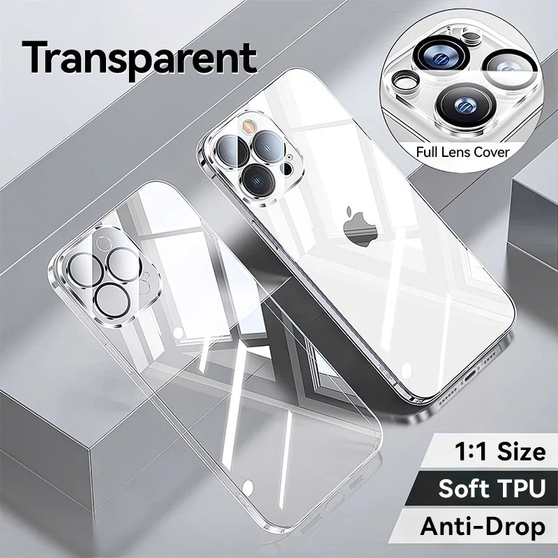 Joyroom Case For iPhone 16 15 14 13 Pro Max Anti-drop Transparent Cover For iPhone 16 Pro Max Soft TPU Case With Len Protection