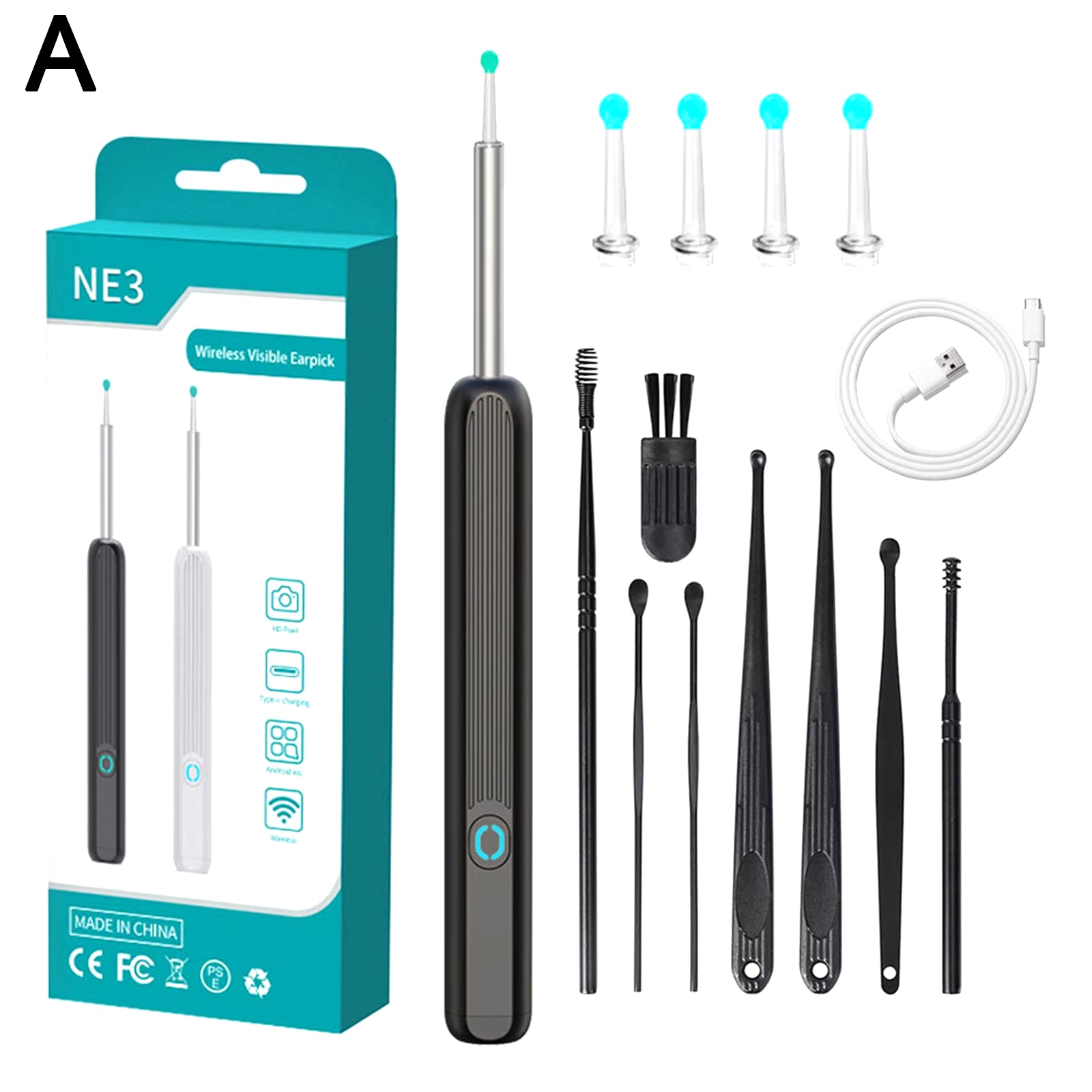 Wireless Smart Visual Ear Cleaner Otoscope Ear Wax Tool NE3 Sticks Ear Removal with Ear Camera Kit Endoscope Ear Cleaning K S3Q3