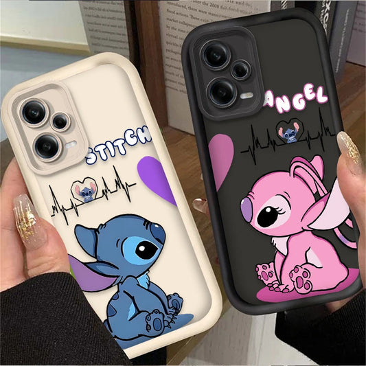 Lovely Disney Stitch Phone Case For Xiaomi Redmi Note 11 12 13 Pro Plus 4G 5G 12S 11S 10S 10 9 9S 8 12C 13C Soft Silicone Funda