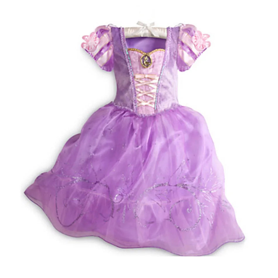 Kids Princess Costume Girls Elsa Anna Halloween Rapunzel Cosplay Dress Children Summer Party Clothes Carnival Elegant Dress 2024