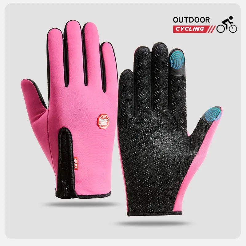 Men's cycling gloves designed for touchscreen use, keeping your hands warm while biking, exercising, or driving. These gloves are waterproof, thermal, and non-slip, making them ideal for outdoor activities and motorcycle riding. Perfect for both me