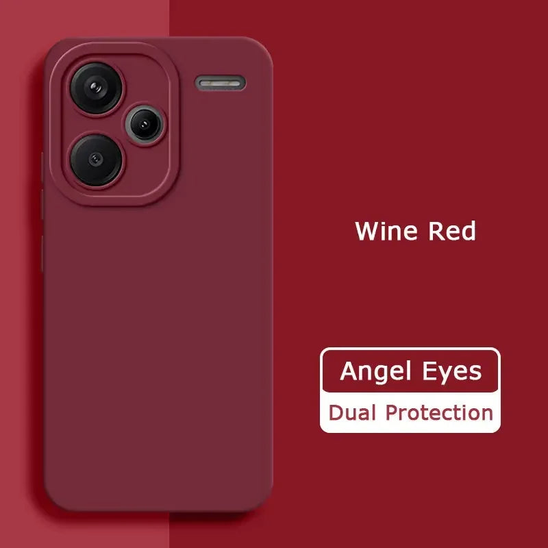 Luxury Angel Eyes Square Liquid Silicone Case Cover for Redmi Note 13 Pro Plus 5G Soft Mobile Phone Bags Note13 13Pro 13ProPlus