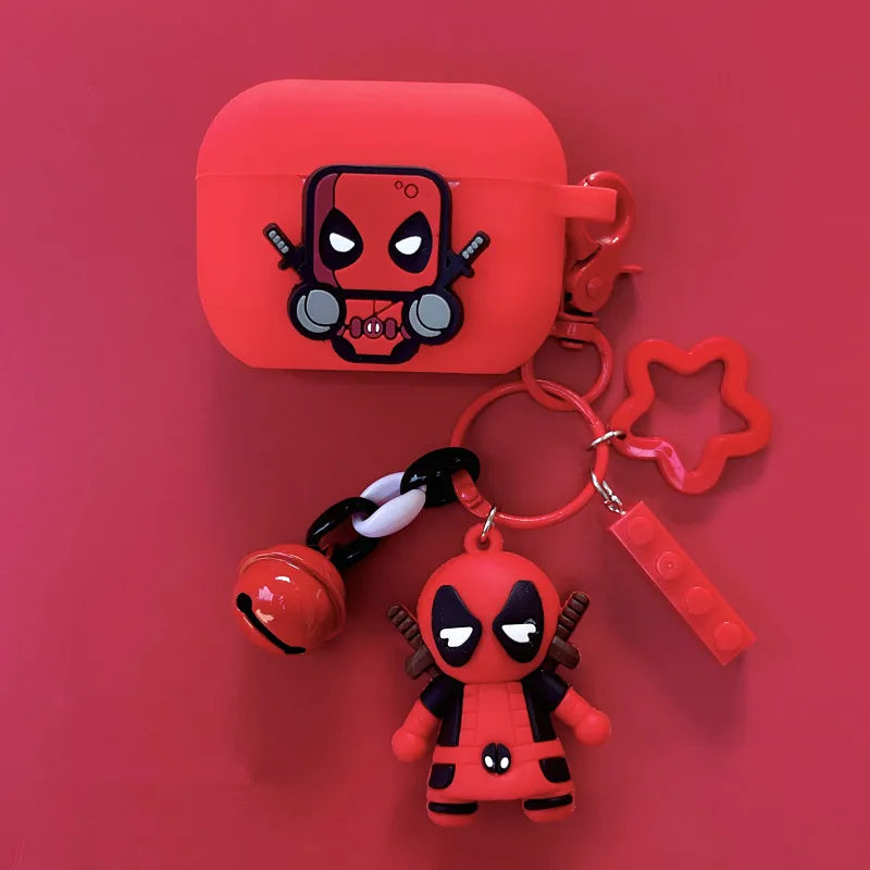 Marvel Deadpool Earphone Case Cover For Apple Airpods Pro 2/1 2 3 Silicone Wireless Earbuds Protective Shell With Keychain