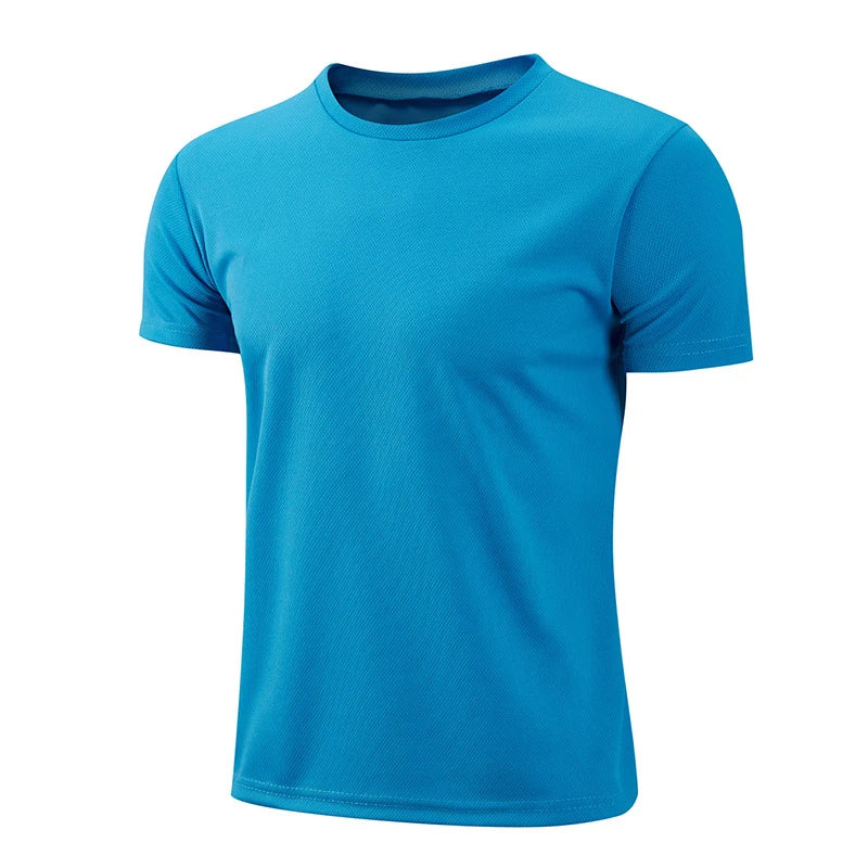 Summer T Shirt For Men Casual White T-Shirts Man Short Sleeve Top Breathable Tees Quick Dry Gym Shirt Soccer Jersey Male Clothes