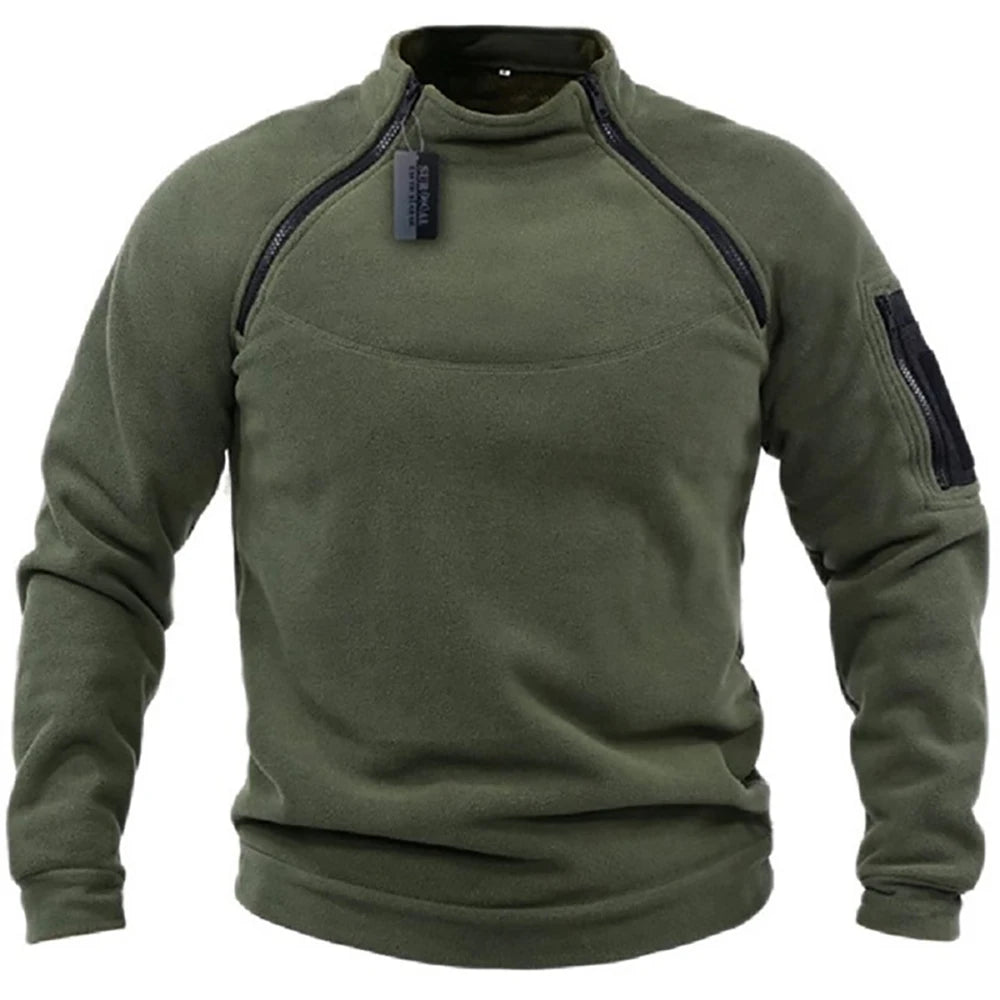 Men's Tactical Outdoor Fleece Jacket Clothes Warm Zippers Pullover Men Windproof Coat Thermal Hiking Sweatshirt