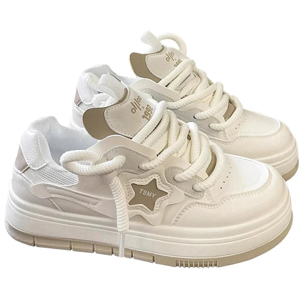 Star Walking Sneakers Y2K Platform Shoes Thick Sole Comfortable Running Shoes Aesthetic Tennis Shoes for Walking Jogging