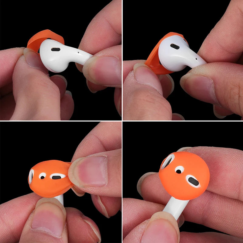 For Apple airpods 1 2 anti-lost silicone sleeve wireless Bluetooth headset case ultra-thin non-slip ear Covers caps