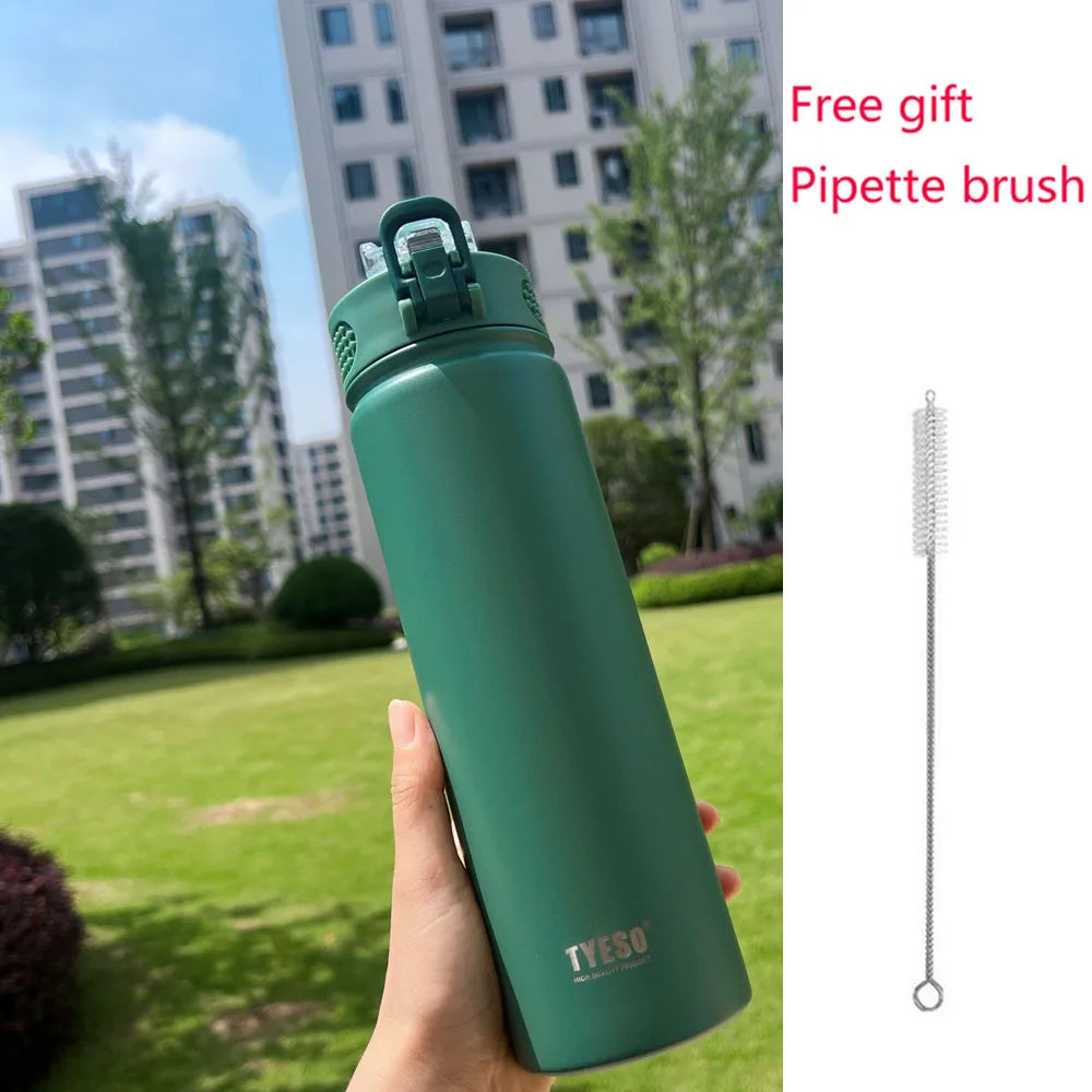 Thermos Bottle with Straw 750ml Stainless Steel Thermal Cup Car Insulated Flask Water Tumbler for Outdoor Sports