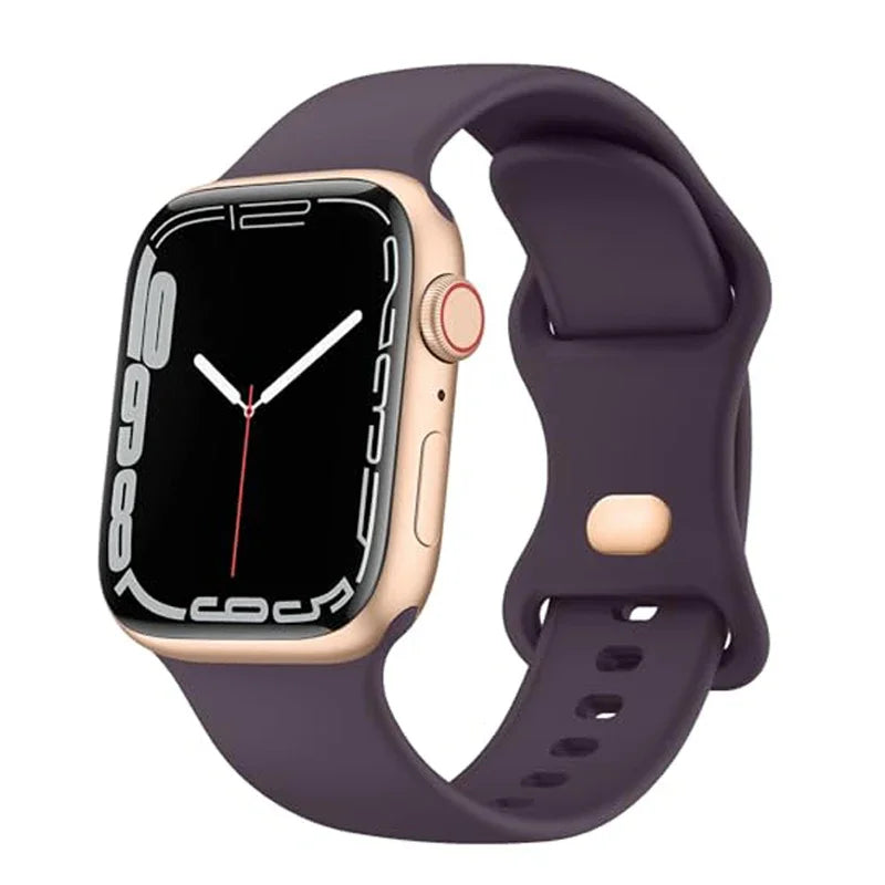 Soft Silicone Band for Apple Watch 9 8 7 6 5 4 3SE Strap Bracelet for iWatch Ultra 49mm 45mm 41mm 40mm 44mm 38mm 42mm Watch Band