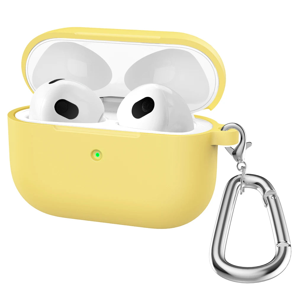 Liquid Silicone Cases For Apple New AirPods 3 case Wireless Bluetooth earphone Case With Hook For Air Pods 3 cover Accessories