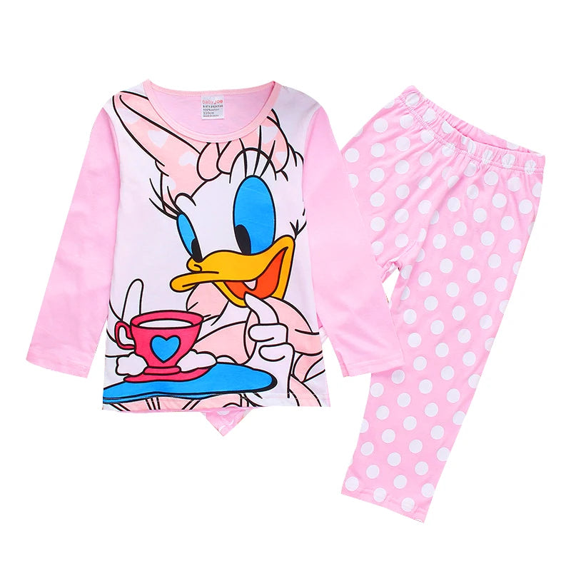 Spring Autumn Girls Minnie Children's Clothing Sets Sleepwear Thanksgiving Nighty Clothes Kids Pajamas Set Baby Girls Pyjamas