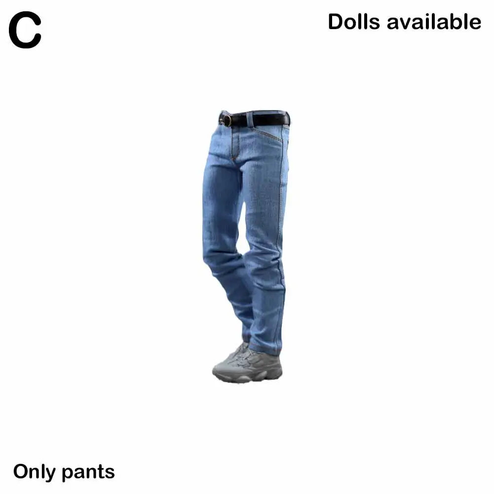 1/6 Scale Jeans 12" Scale Pants Doll Pants Man Doll Clothes