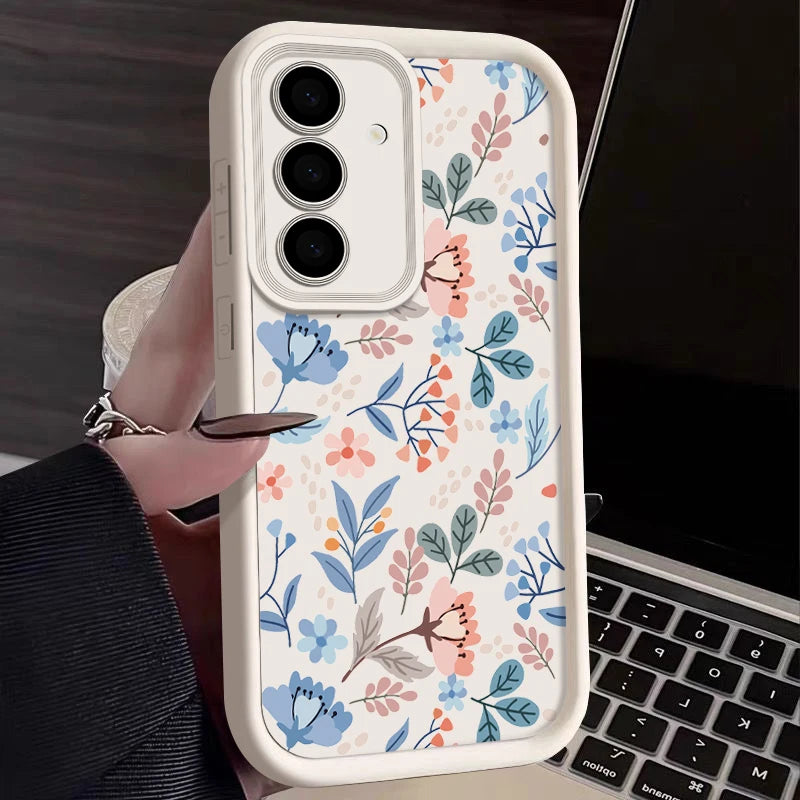 Small Flowers Phone Case For Samsung Galaxy S25 S24 S23 Ultra Plus S24 S21 FE A55 A54 A15 A14 A35 A25 A16 A56 A26 A36 Soft Cover